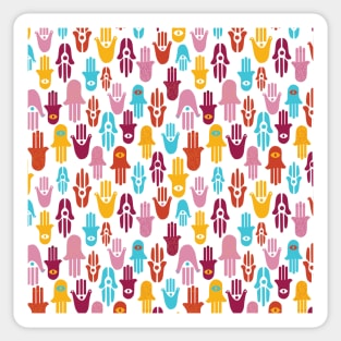 Colorful hand symbols pattern Sticker